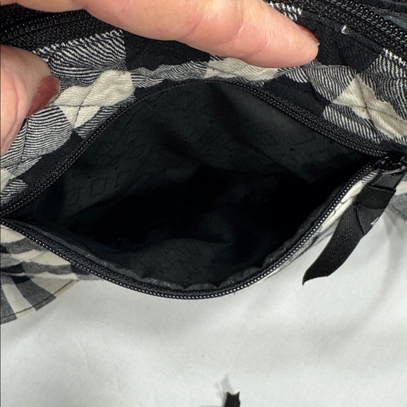 Vera Bradley black & cream Pearl Buffalo black & cream check crossbody purse. - Picture 6 of 6